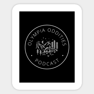 Olympia Oddities Black & White Camp Scene Sticker